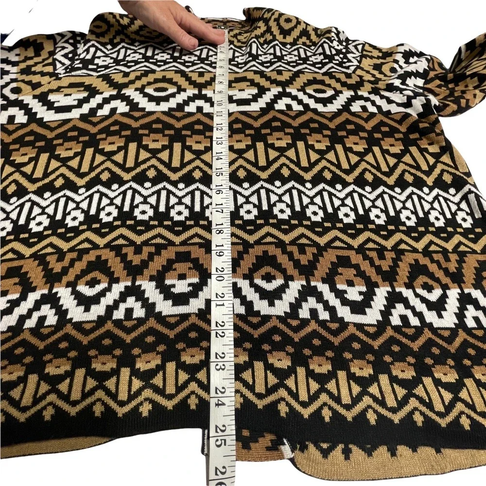Ruby‎ Rd Cardigan Sweater Womens1X Open Front Southwest Brown USA-Made
